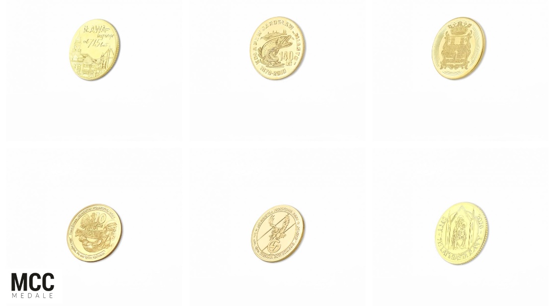 Przykłady realizacji złotych monet przez MCC Medale